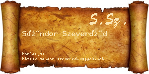 Sándor Szeveréd névjegykártya
